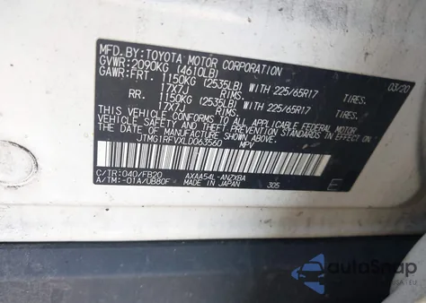 2020 Toyota Rav4 Le from USA, damaged, VIN JTMG1RFVXLD063560